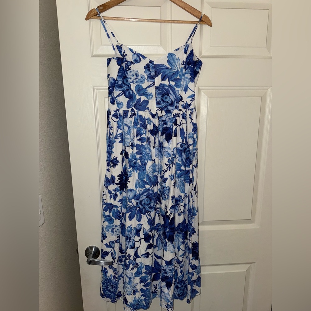 H&M Blue Sleeveless Spaghetti Strap Maxi Sundress